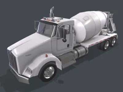 Kenworth T800 Concrete Mixer Truck Low-poly 3D model