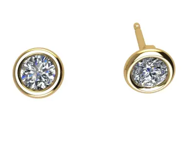 Solitaire Round Bezel Stud 4 mm 3D print model