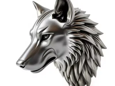 Silver Wolf Pendant model pack Low-poly 3D model