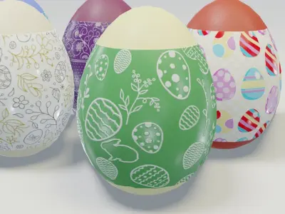 Easter Eggs 3D Model Low-poly 3D model