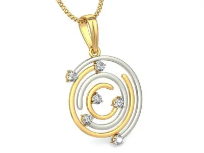 Solitaire Women Pendant 3dm STL OBJ FBX Renders Details 3D print model 46
