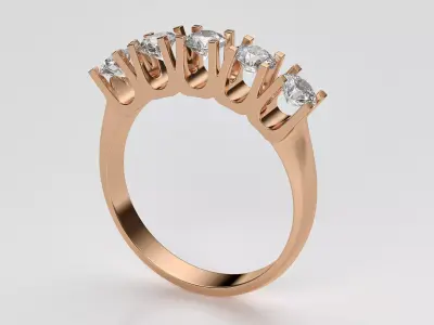 Ring with gems 3D print model