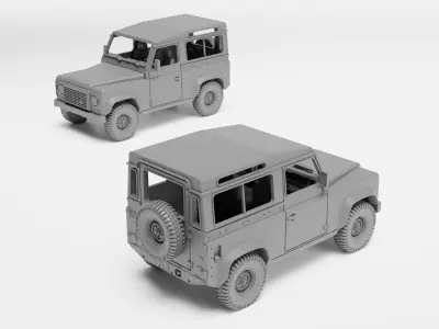 Land RoverDefender 90 - H0 scale car model kit 3D print model
