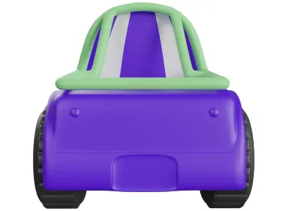 Toy Car Low-poly 3D model 6