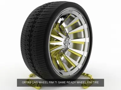 ORTAS CAR WHEEL RIM 71-72 GAME READY WHEEL 3D Model Pack