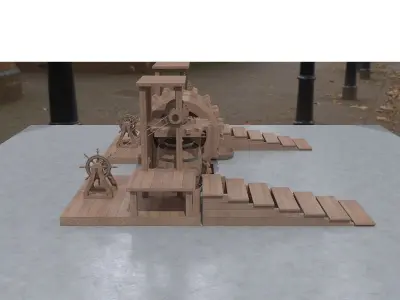 Medieval Wine Presser Conspt 3D Model  Low-poly 3D model