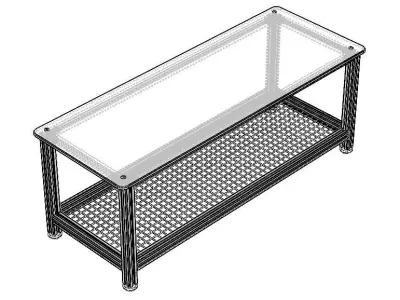 Aluminum Industrial Coffee Table 3D model