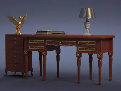 cabinet cabinet wardrobe sofa bed table bookshelve 3D model