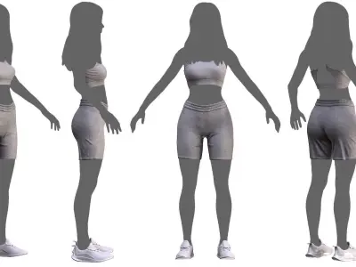 Female Sport Outfit Low-poly 3D model
