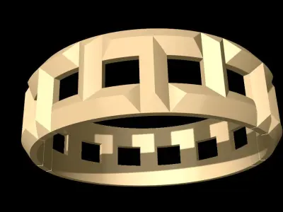 Tiffany T True Wide Ring band light weight 3D print model