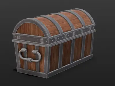 Wood Chest 3D Model  Low-poly 3D model