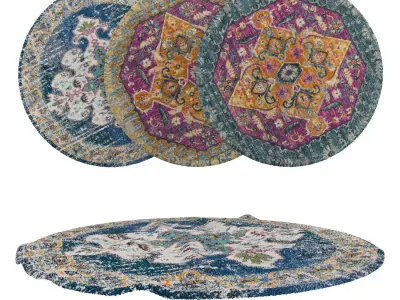 Round Rug Set 165 3D model