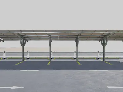 Solar Carport Type 3 3D model