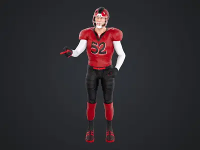 American Football Player - Rigged Low-poly 3D model