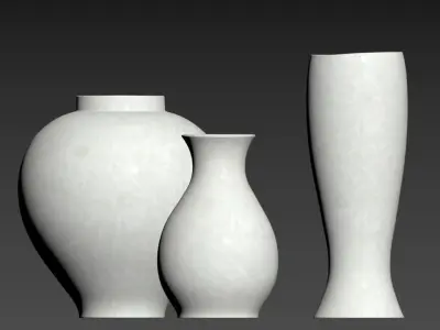 Lorient Tall White Textured Ceramic Vase 3D model