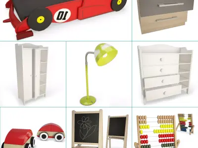 Boy Car Bedroom 3D model