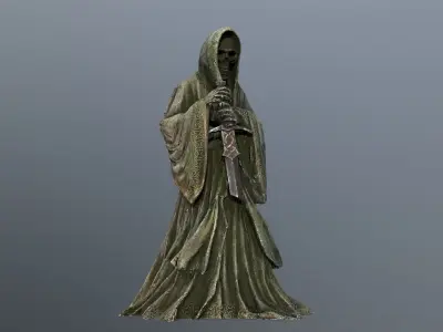 Dark statue Low-poly 3D model