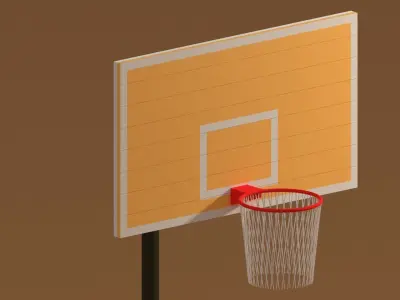 Street Outdoor Basketball Hoop Low-poly 3D model