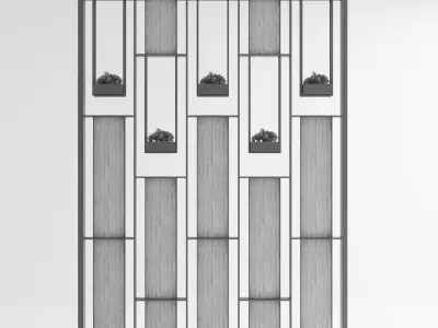 Wall Partition with Plant 3D model