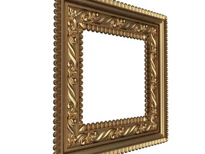 Classic Frame and Mirror 086 Low-poly 3D model