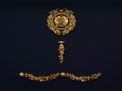 Classic decor ornament v-3D model 25 3D model
