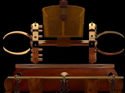 Chinese display stand with chariot 3D model