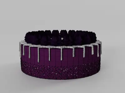 Purple Cream Cake 3D model