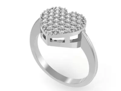 HEART PAVE RING 3D print model