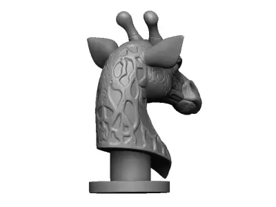 giraffe head 3D print model