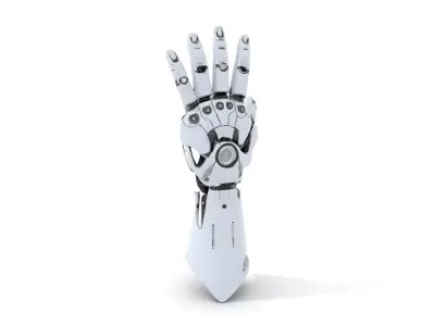 Advanced Robotic Hand Model Pack with Metallic Finish Low-poly 3D model