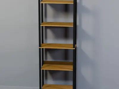 shelf industrial five niches Low-poly 3D model