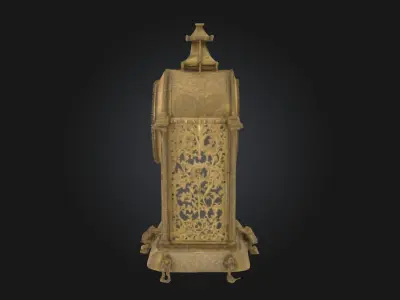Gilded Elegance Clock  A Timeless Touch of Opulence 3D model