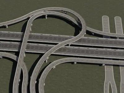 Highway intersection   Free 3D model