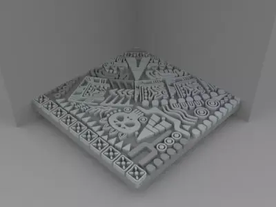 portion of maya calendar Free low-poly 3D model