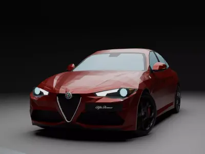 Alfa Romeo Giulia QV Low-poly 3D model