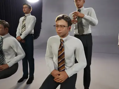 Modular Character - Asian Business Man - MY2 Low-poly 3D model