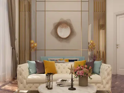 Opulent Modern Master Bedroom Interior Scene  Free low-poly 3D model