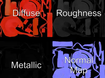 Antique Wax Seal and Parchment Model Pack Low-poly 3D model