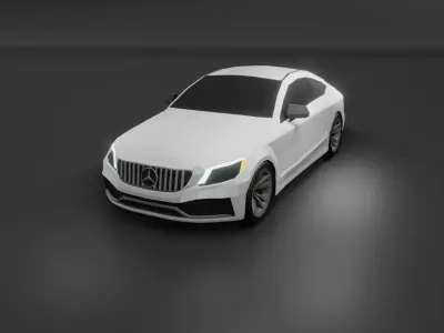 Mercedes c63 AMG coupe 2020 low poly 3D model Low-poly 3D model
