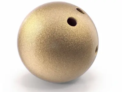 Golden bowling ball 3D model
