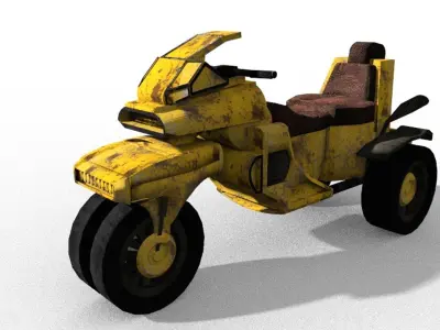 sci-fi atv motorcycle hq printable original design Low-poly 3D model