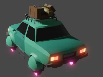 Sci-Fi Car  Low-poly 3D model