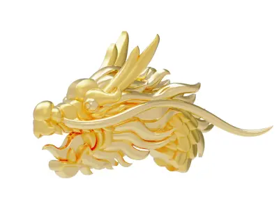 AN0016 3D Printable oriental Chinese Dragon head 3D print model  3D print model