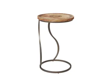 Hand-Carved Round C-Table 3D model