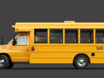 School Bus Type A Low-poly 3D model