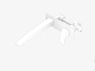 Wall Mixer Set - Luxury - Rapid - Bath - 230 Low-poly 3D model