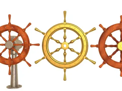 ship wheel collection 3D model