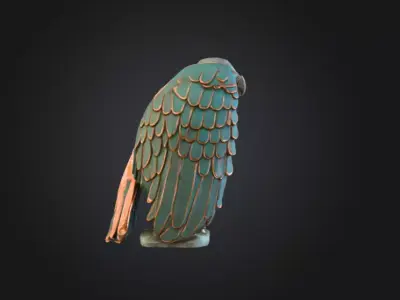 Ancient Falcon Statue Low-poly 3D model