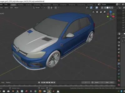 VW Golf 7R Tuned 2018 3D model