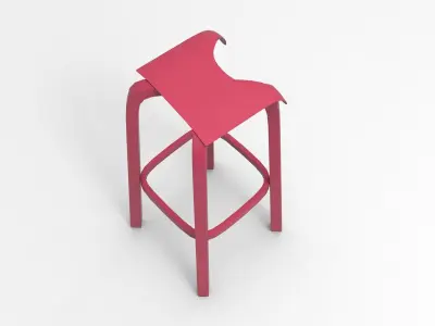 Leaf Barstool Low-poly 3D model
